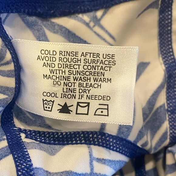 Coolibar Sz S Blue Tropical Print Santa Cruz Swimming UPF 50 Sun Fabric Shorts - Picture 5 of 9